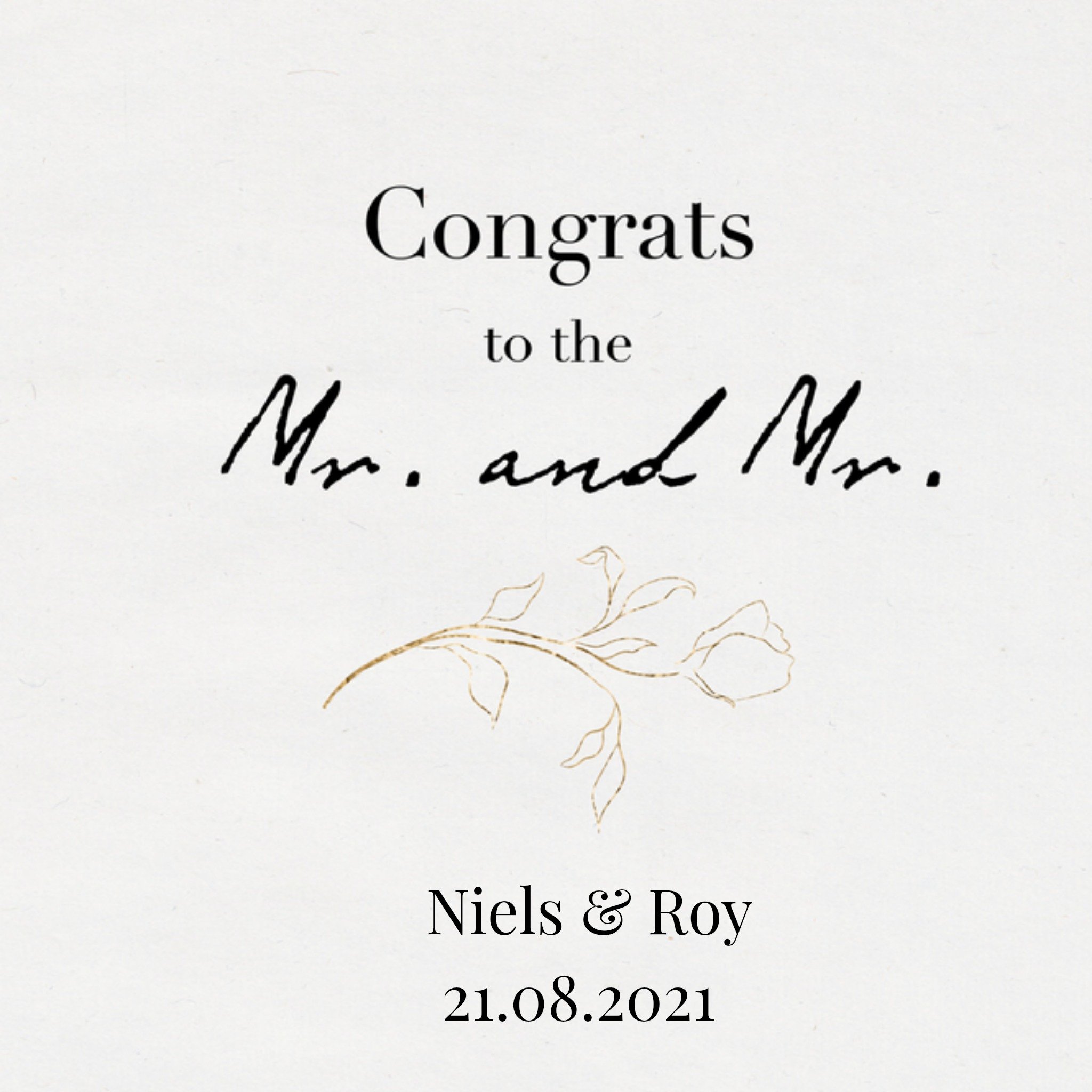 Greetz Huwelijkskaart met naam Vierkant