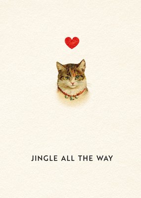 Jingle All The Way Kat Met Belletjes Kerstkaart