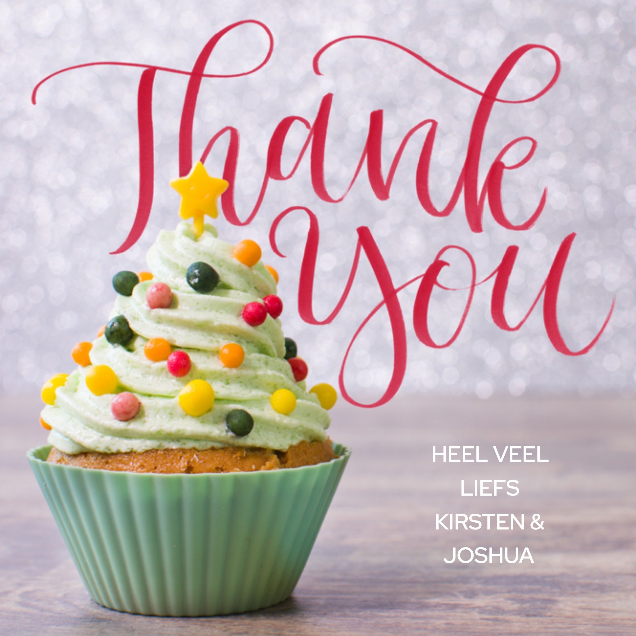 Greetz Kerstkaart Vrolijk Cupcake Vierkant