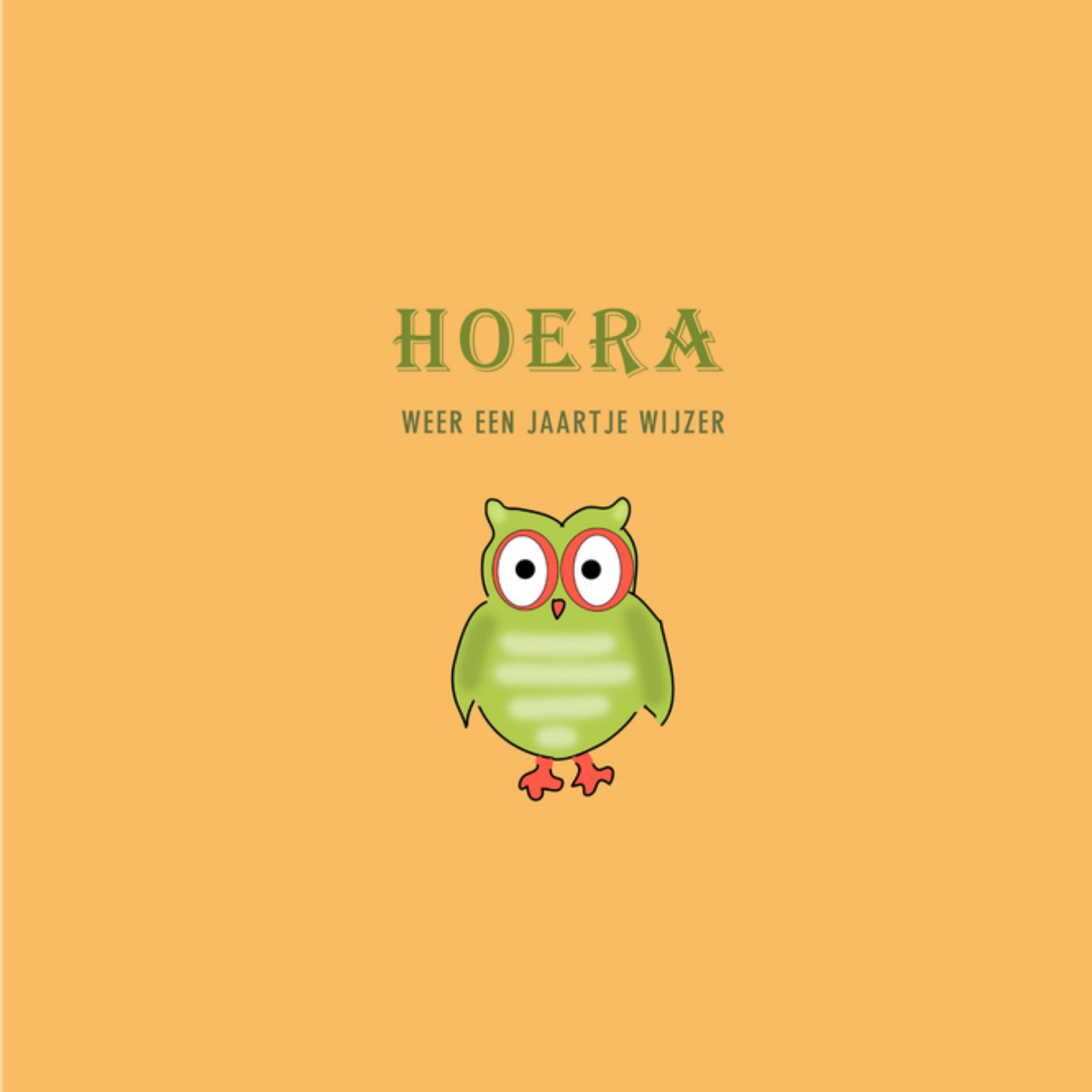 Verjaardagskaart Uil Vierkante Kaart Studio Marloes