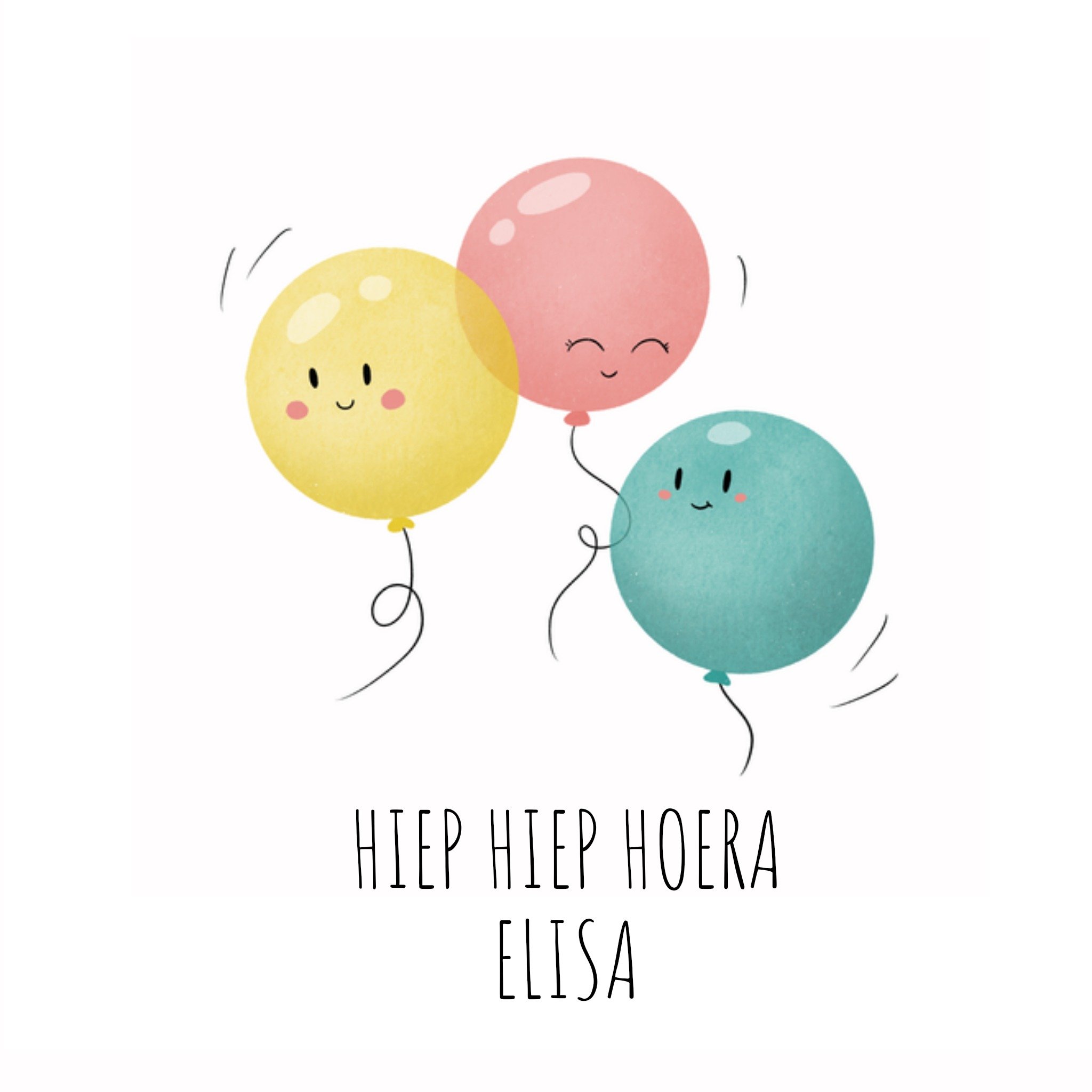 Studio Fred Verjaardagskaart Hiep hiep hoera Vierkante Kaart Studio Fred Illustraties