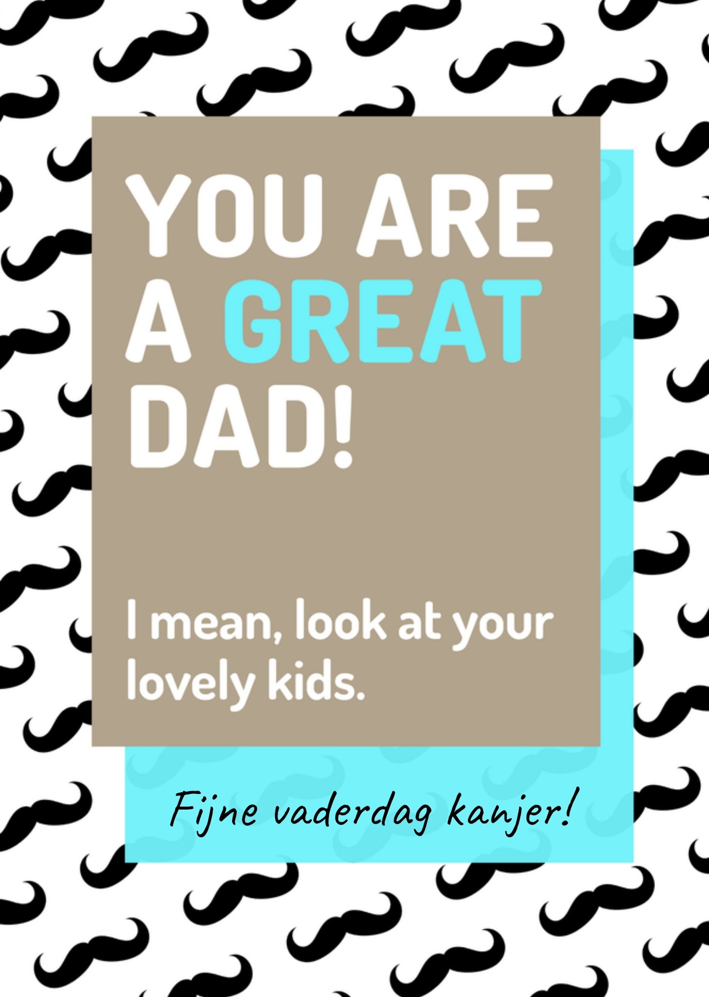 Vaderdagkaart grappig snor Kaart Love Repeat