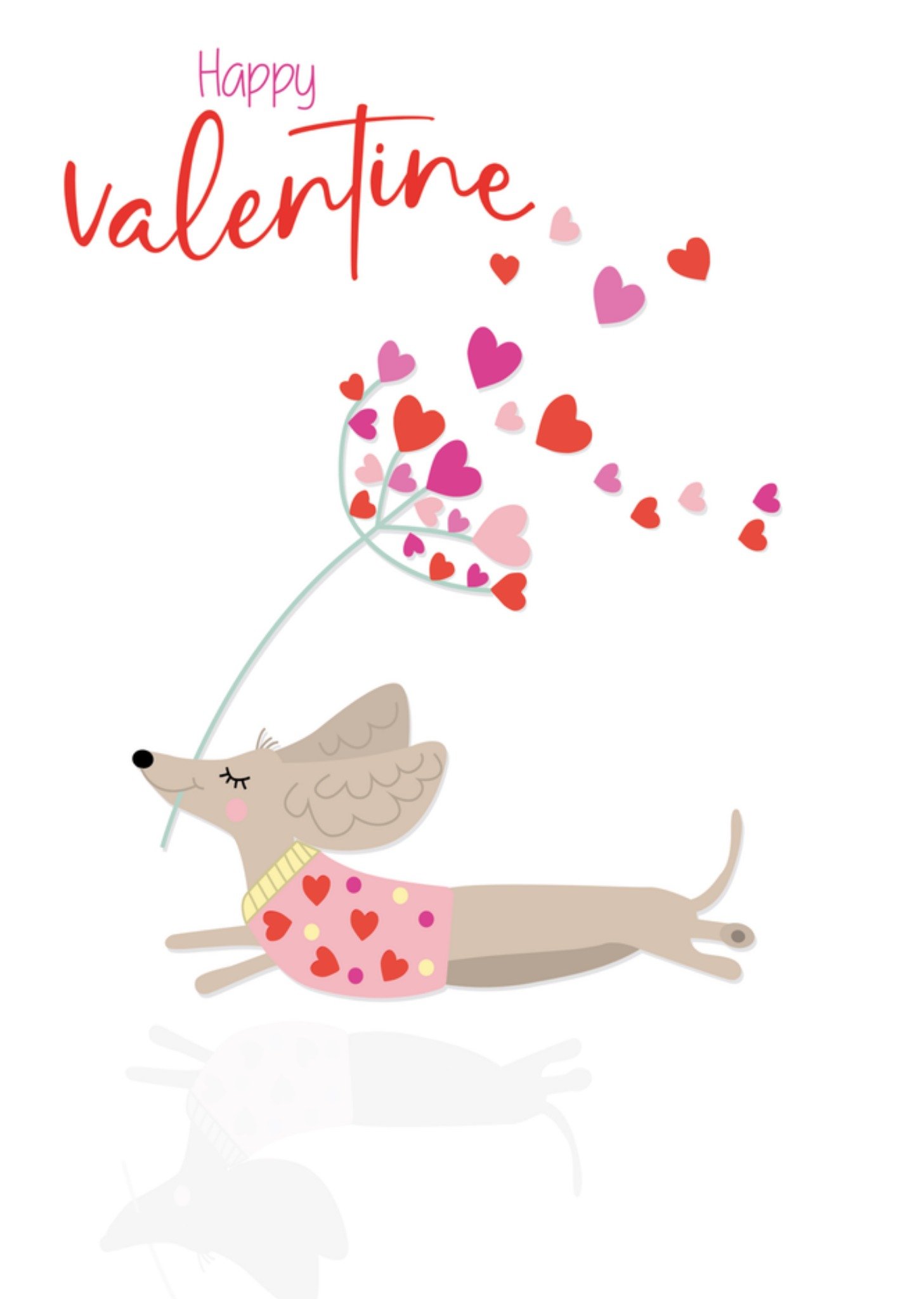 Valentijnskaart Happy valentine Kaart Paperclip