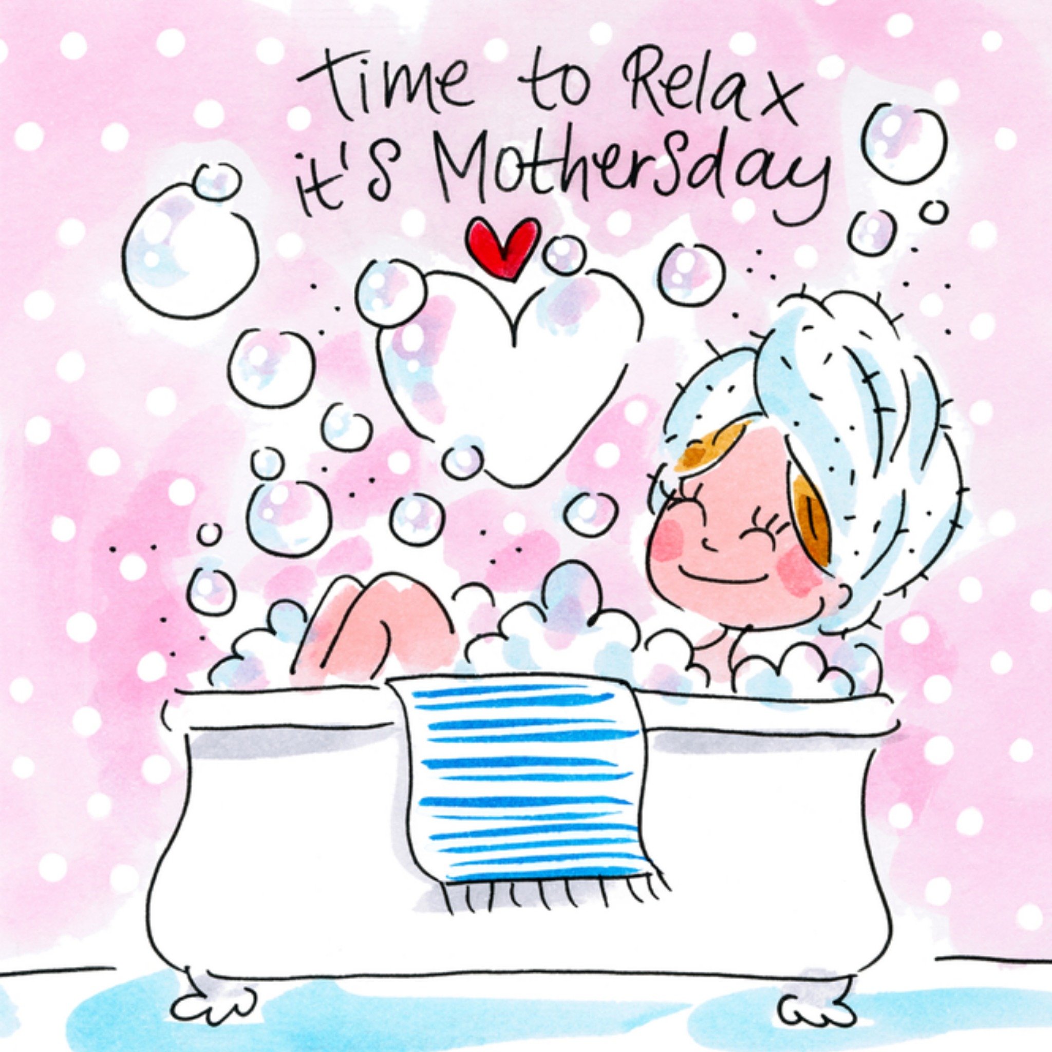 Moederdagkaart bad relaxen Vierkante Kaart Blond Amsterdam