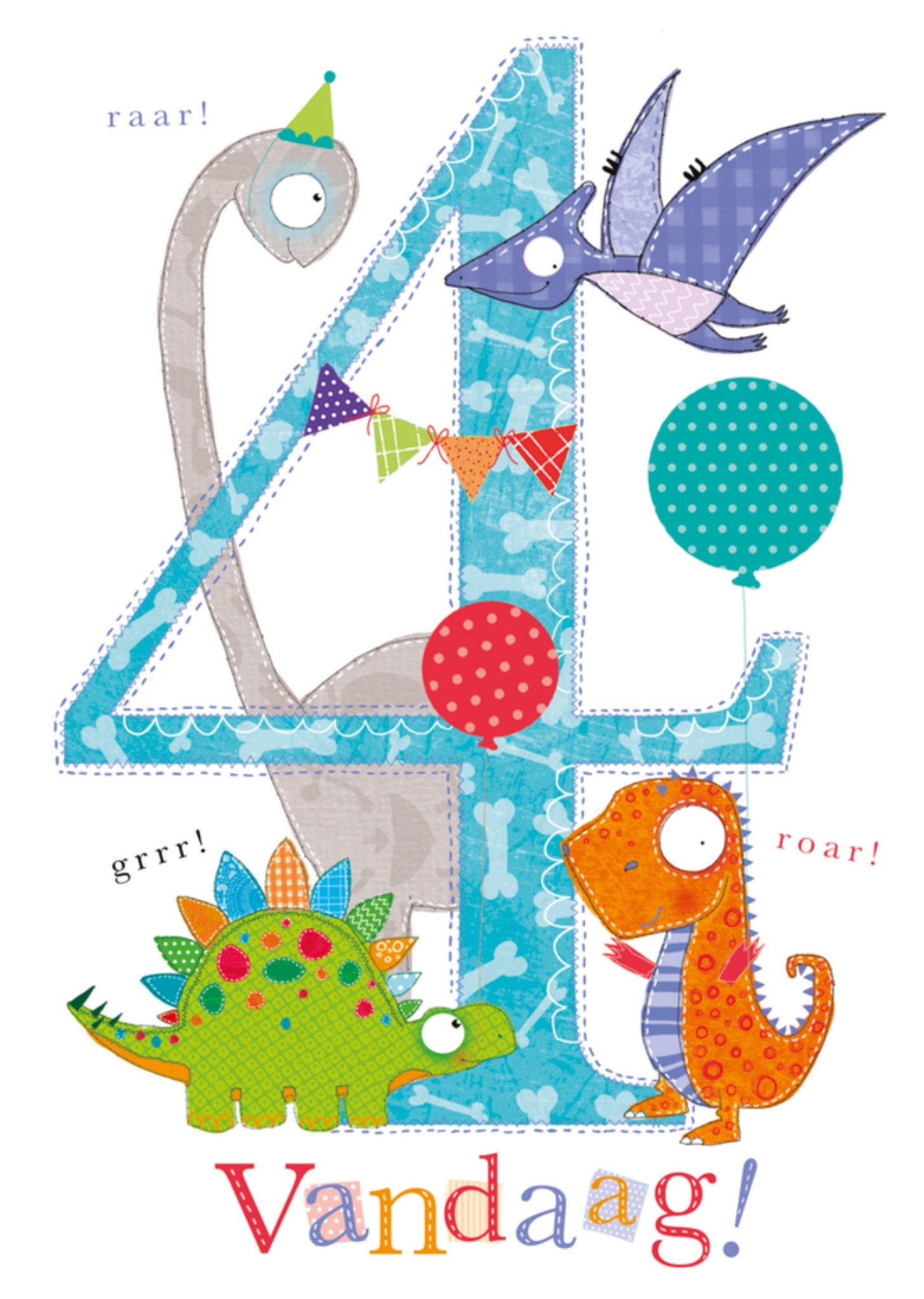 Abacus Verjaardagskaart dino