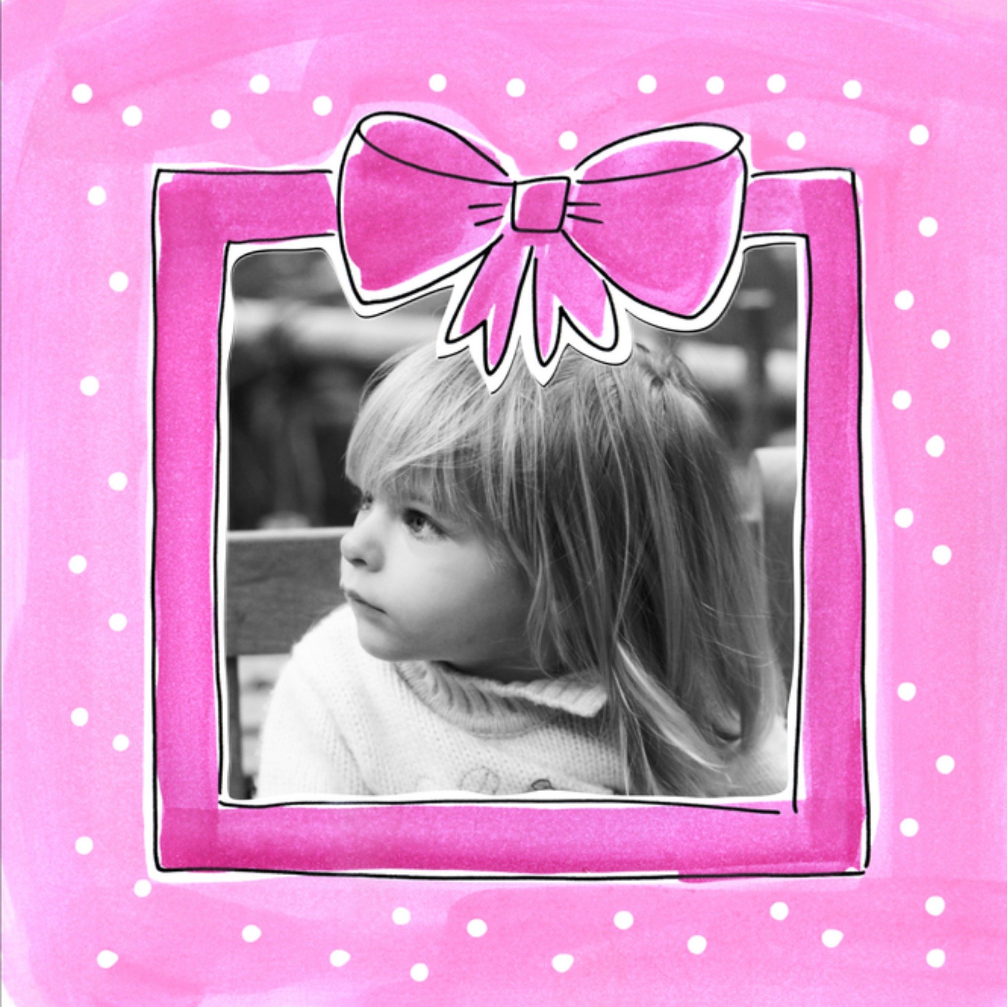 Fotoframe met roze strik Vierkante Kaart Blond Amsterdam