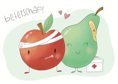 Studio Fred Illustraties | Beterschapskaart | Fruit 