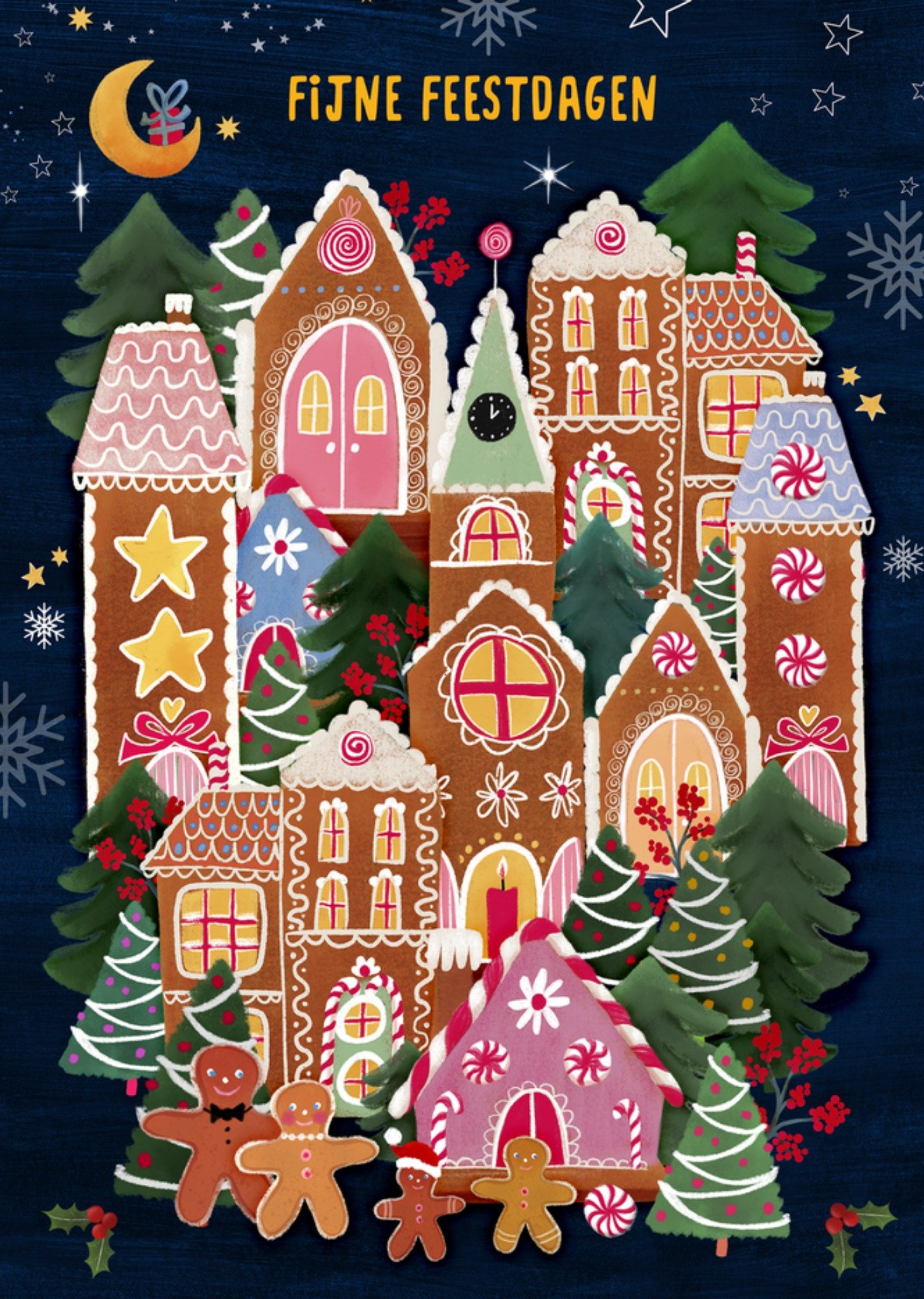 Fishuals Patricia Hooning Kerstkaart Fijne Feestdagen Standard Card