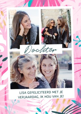 Bloemenpatroon Collage Dochter Verjaardag Kaart