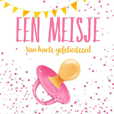 Fishuals | Geboortekaart | Een meisje van harte gefeliciteerd 