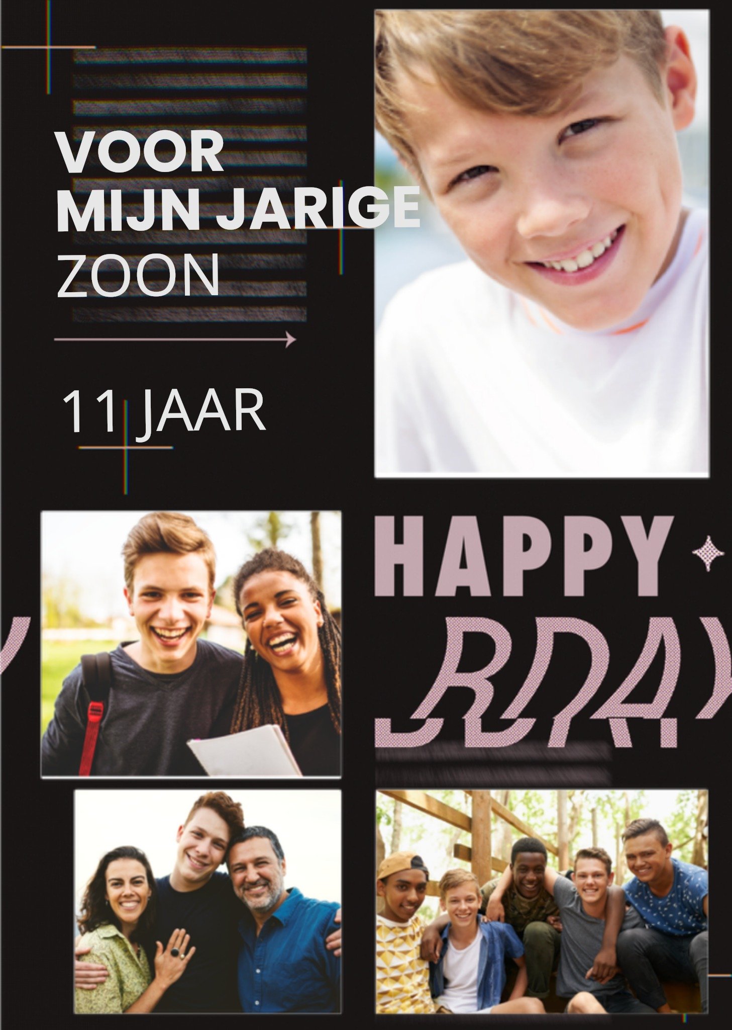 Greetz Verjaardagskaart Zoon Typografie Standard Card