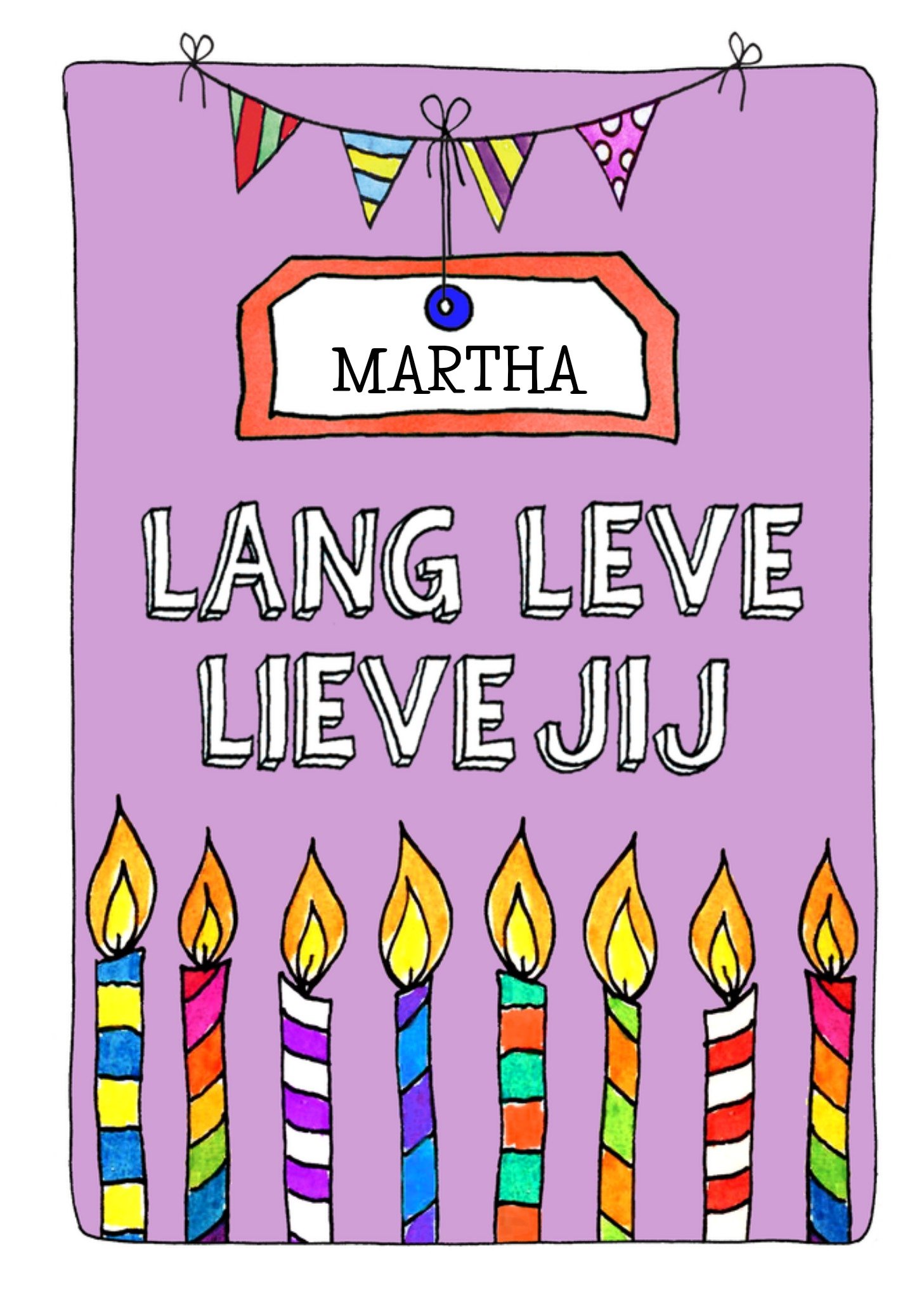 Verjaardagskaart Lang leve lieve jij Kaart Sandysign