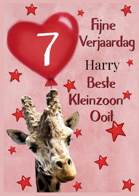 Alex Sharp | Verjaardagskaart | giraf | 7 jaar