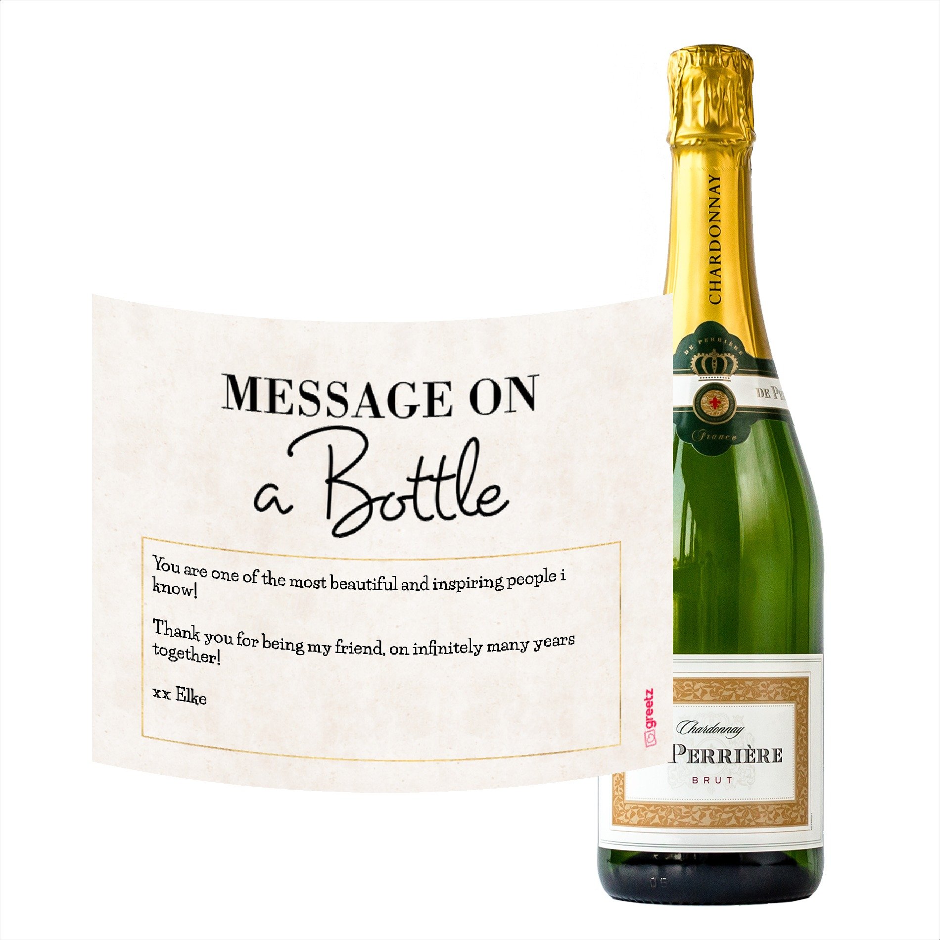 De Perriere | Perriere | Brut Chardonnay | Message on a bottle | 750ml