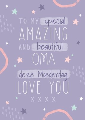 To My Special Amazing And Beautiful Oma Sterren Moederdag Kaart