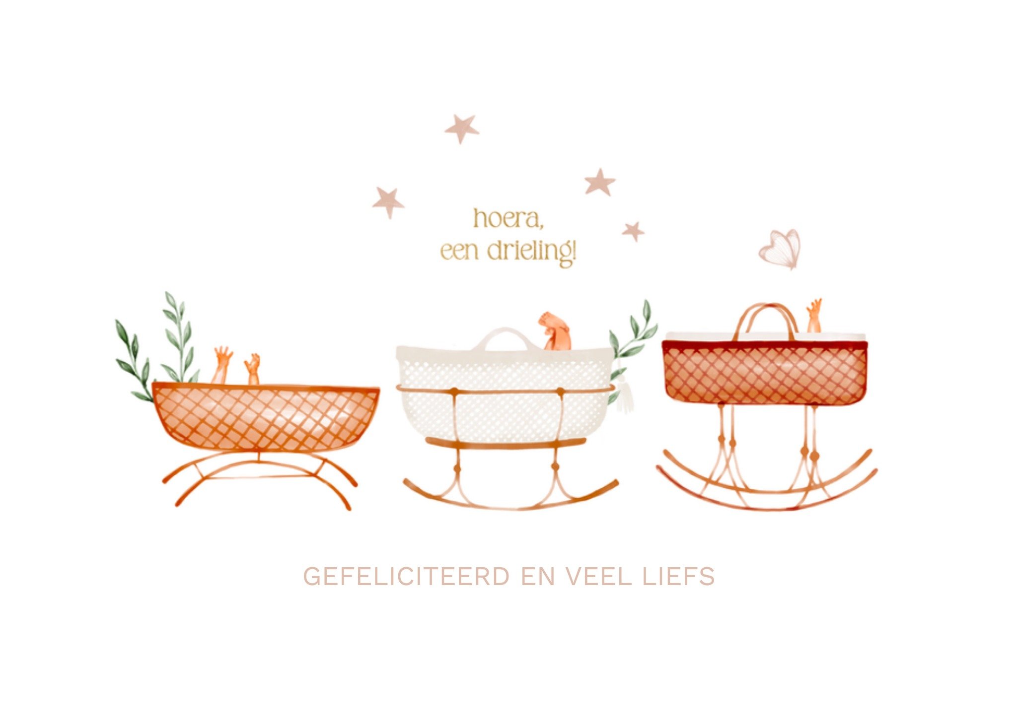 Greetz Geboortekaart Drieling Standard Card