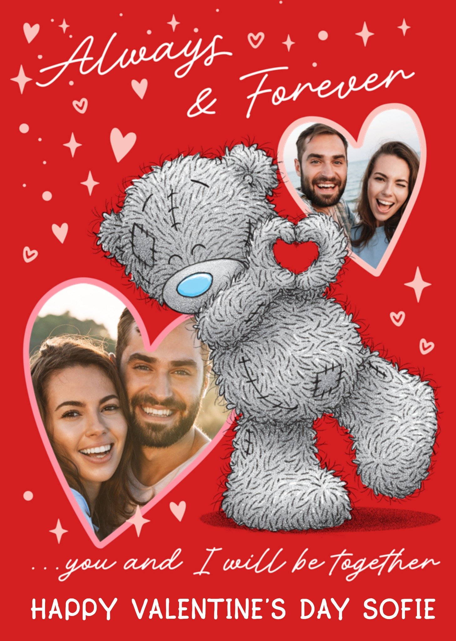 Valentijnskaart Tatty Teddy Always And Forever Aanpasbare foto enn tekst Kaart Me to You