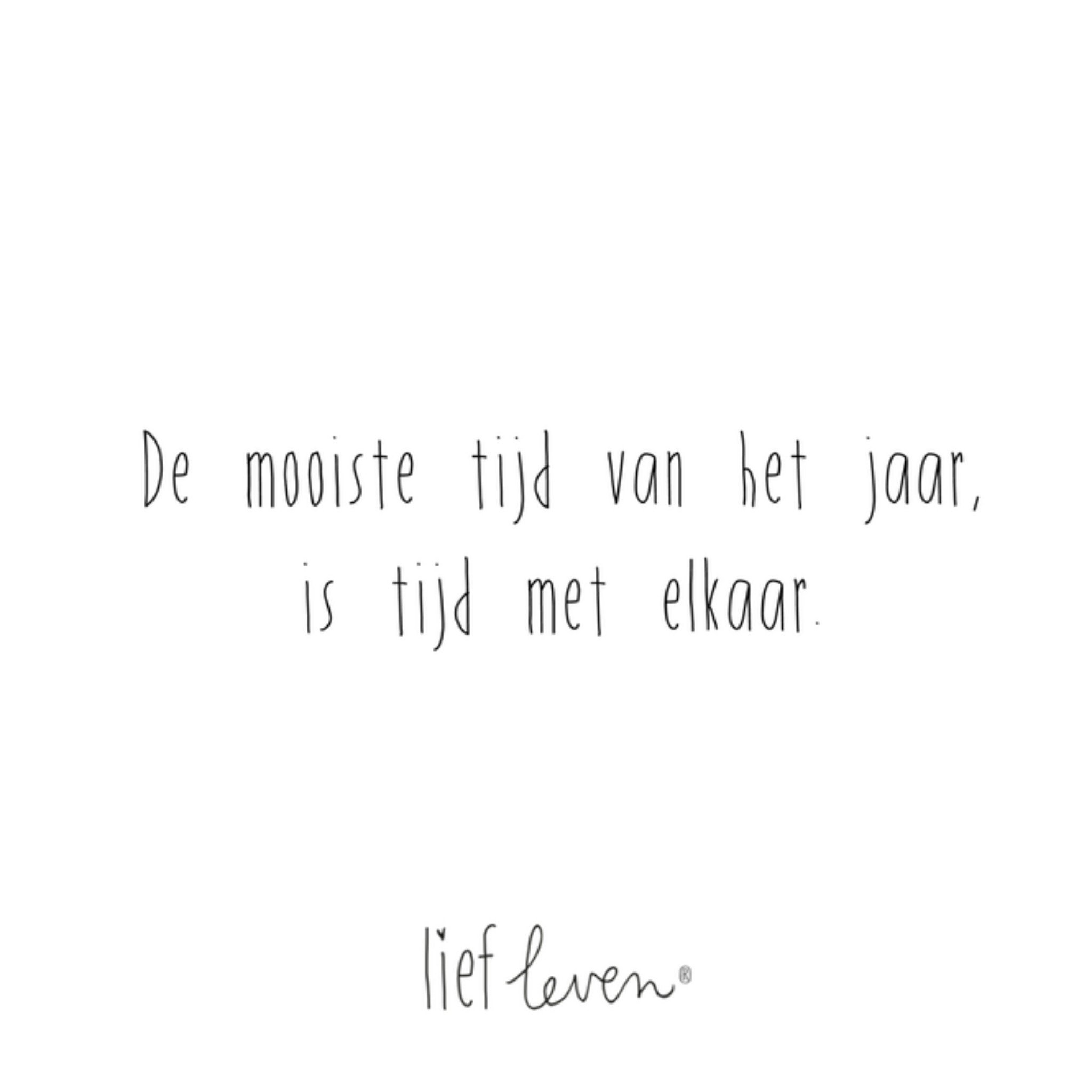 Kerstkaart tijd met elkaar Lief Leven