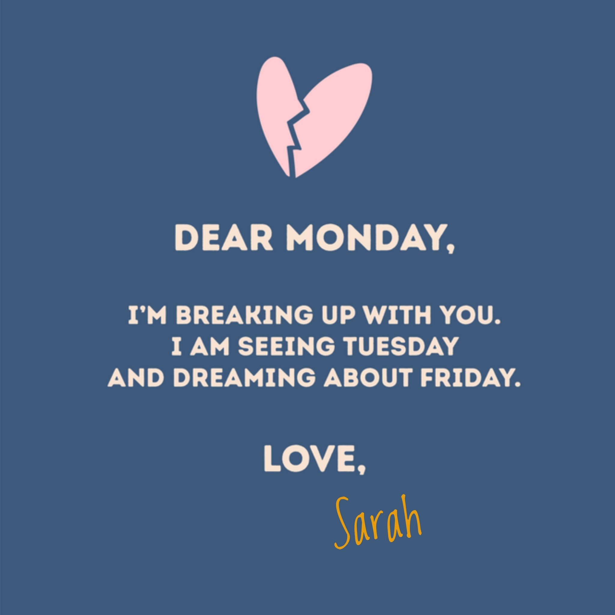 Greetz Blue Monday met naam Vierkant