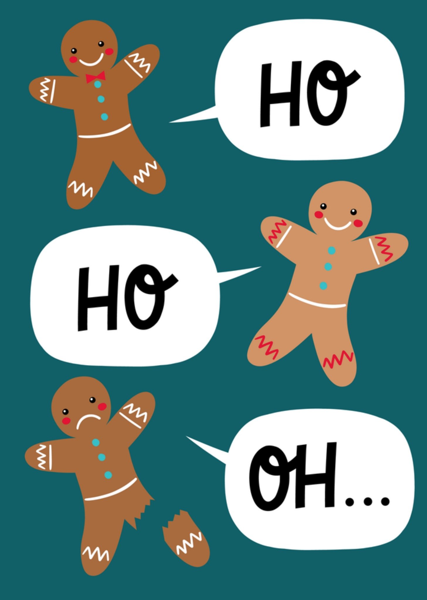 Greetz Kerstkaart gingerbread illustratie Standard Card