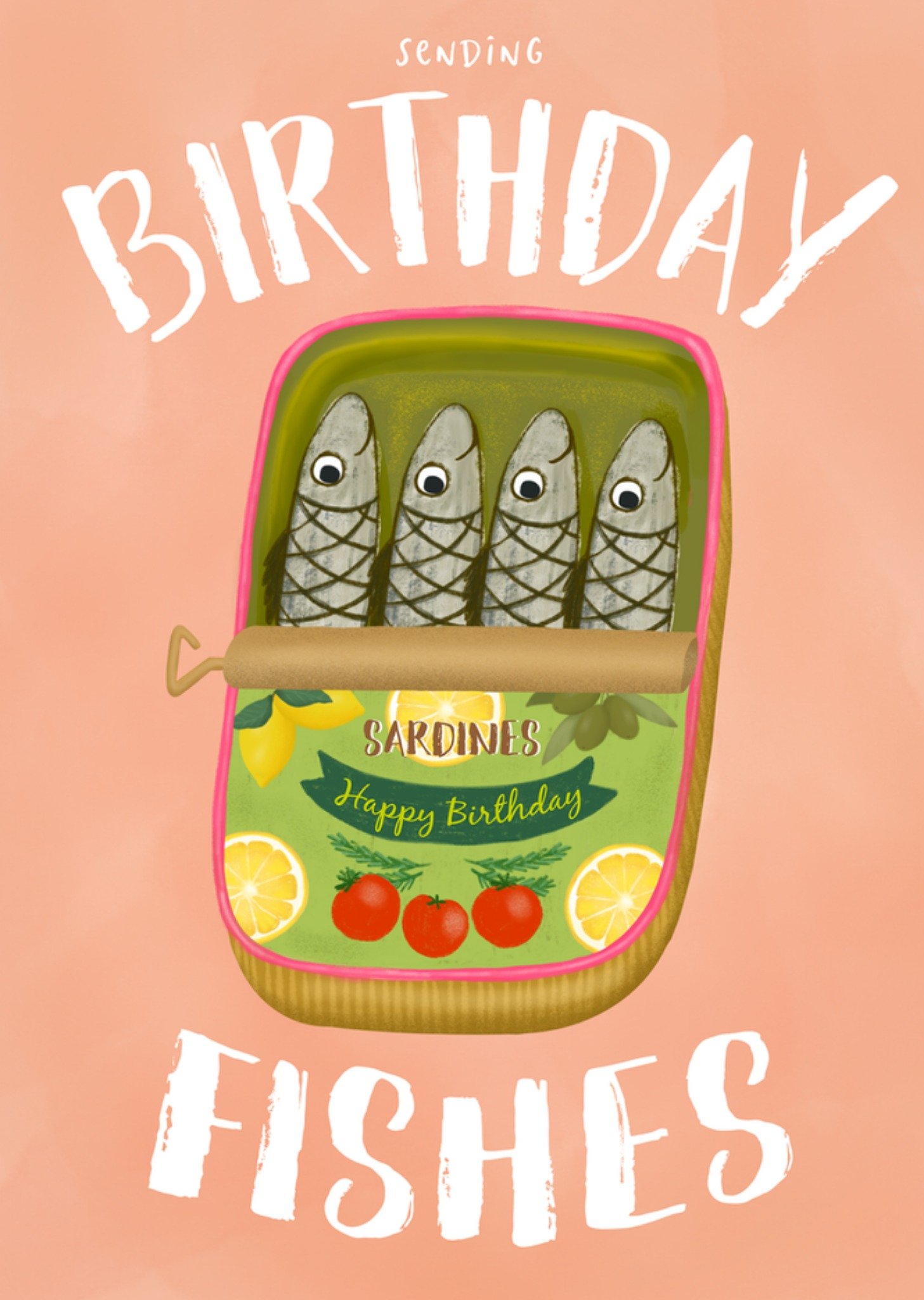 Verjaardagskaart Sending birthday fishes Kaart Tsjip