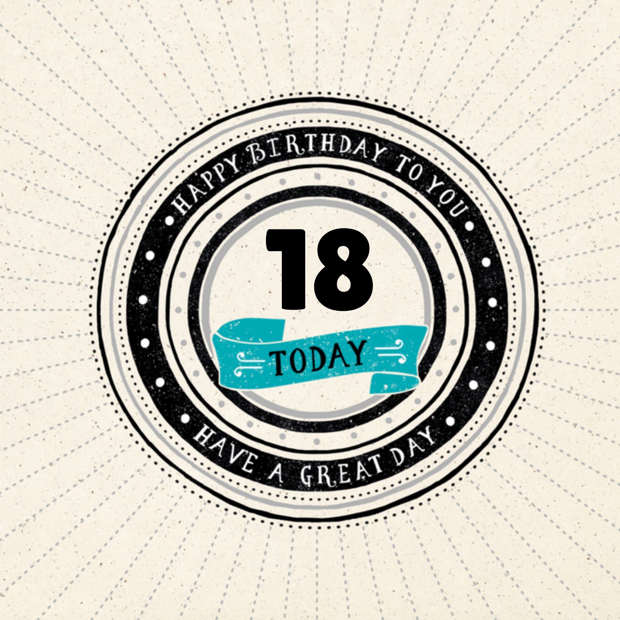 Verjaardagskaart 18 jaar Vierkante Kaart Hotchpotch