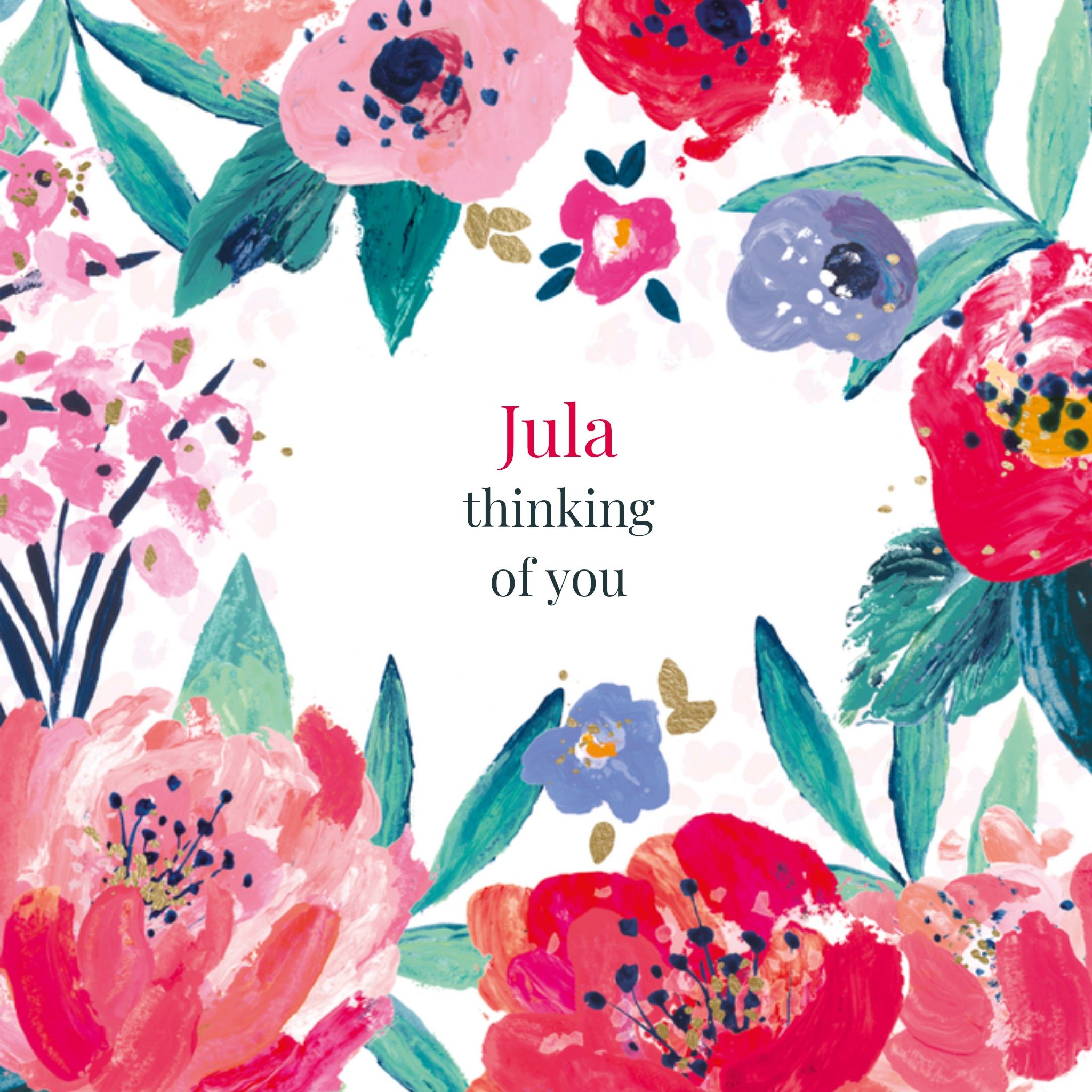 HotchPotch Denken aan Bloemen Vierkante Kaart Hotchpotch