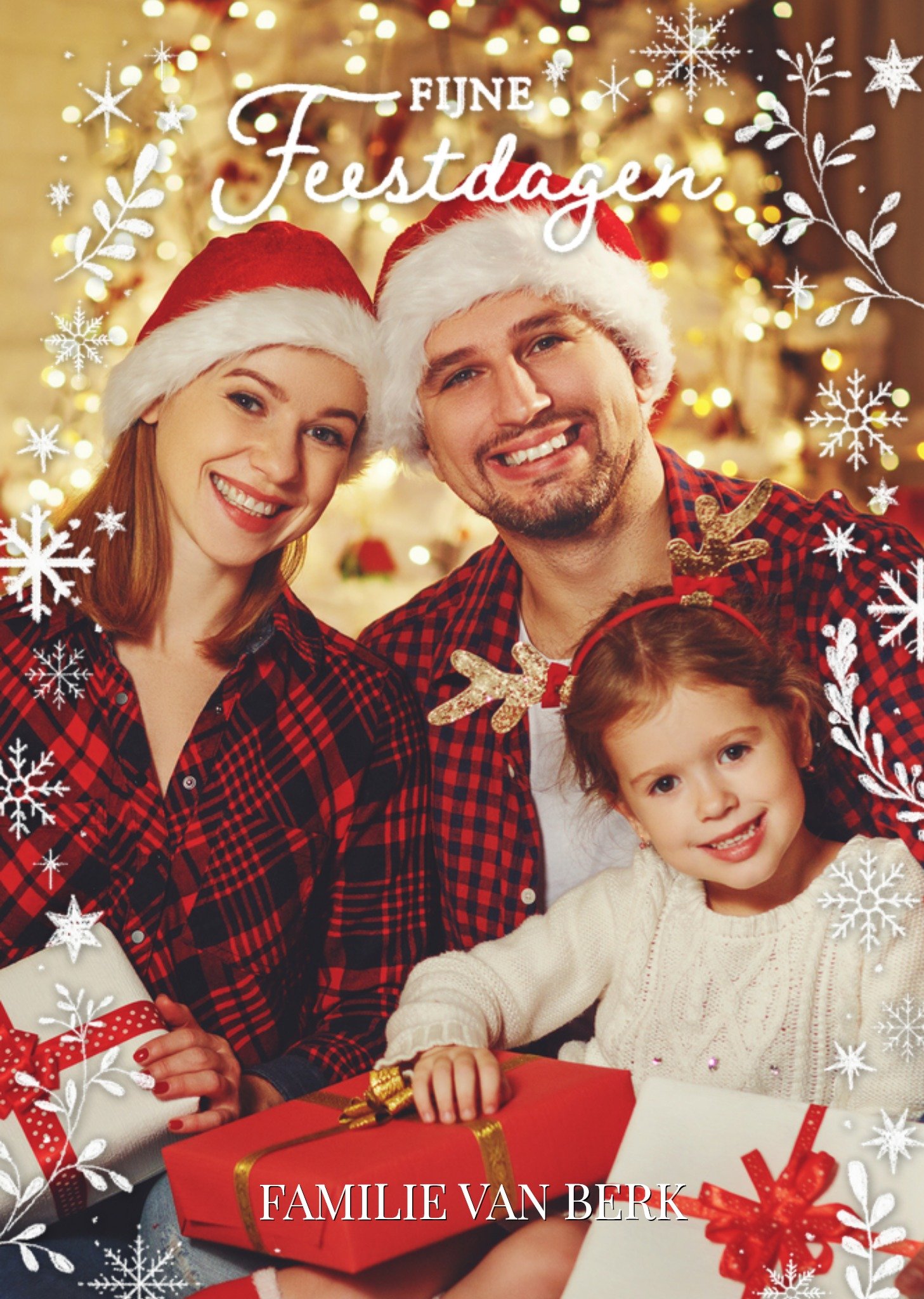 Kerstkaart Fijne Feestdagen Aanpasbare Foto Enn Tekst Greetz