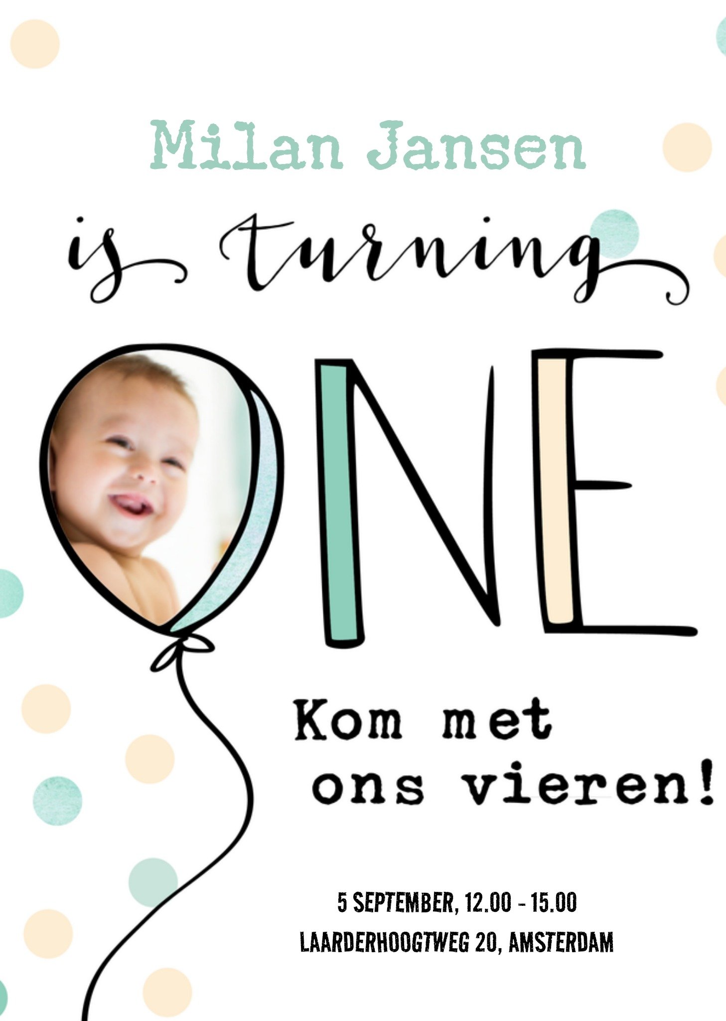 Greetz Verjaardag uitnodiging 1 jaar Standard Card