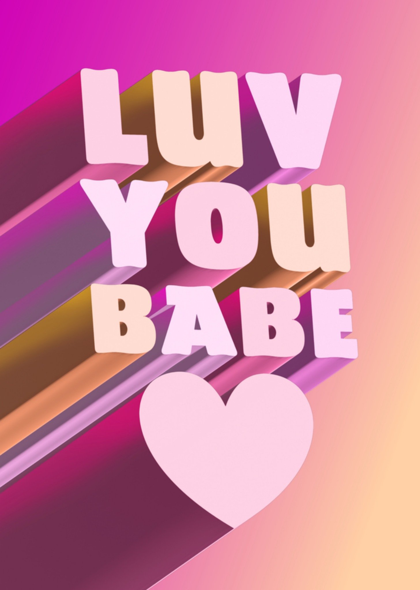 Valentijnskaart - luv you babe