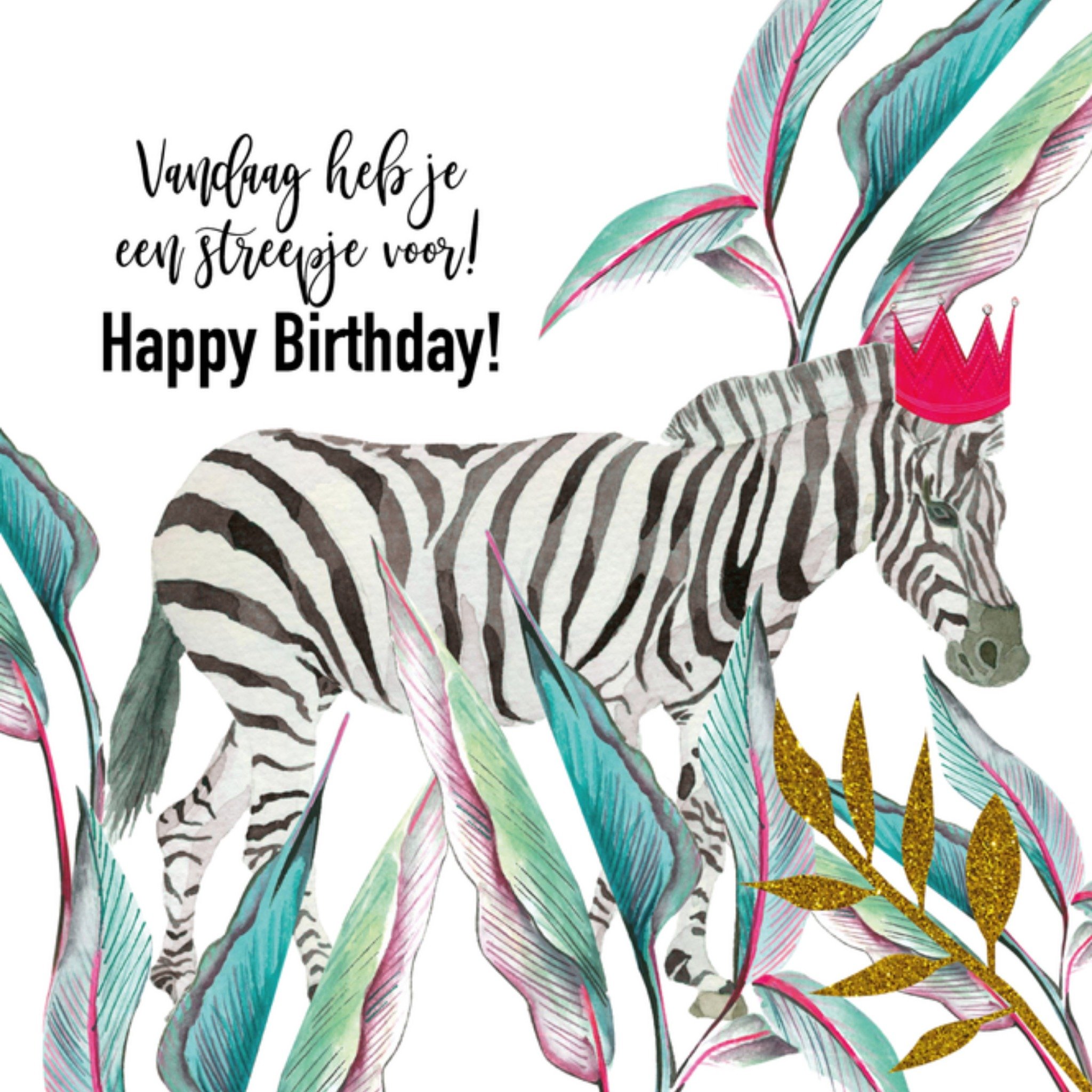 Verjaardagskaart Een streepje voor Vierkante Kaart Paperclip