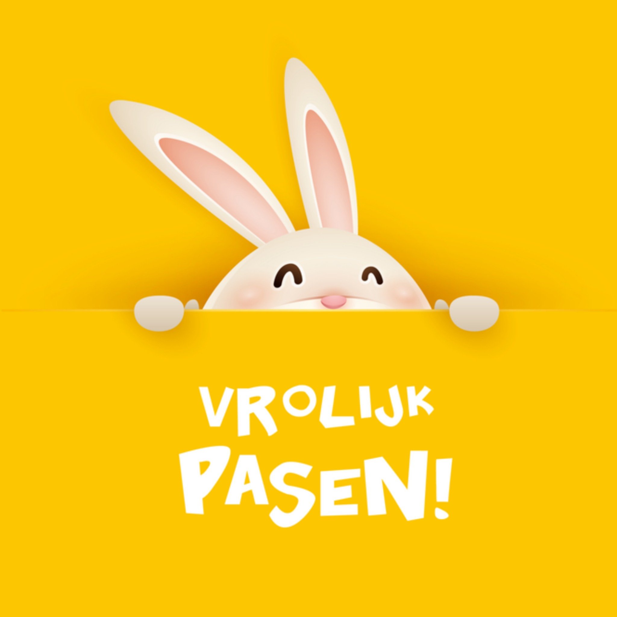 Paaskaart konijntje kiekeboe Vierkante Kaart Paperclip