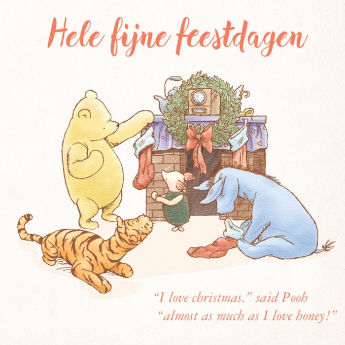 Disney | Kerstkaart | Winnie the Pooh | Fijne feestdagen