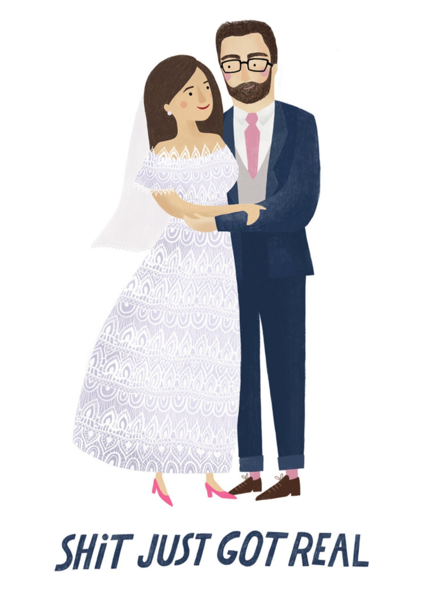 Huwelijkskaart Illustratie Kaart The Cardy Club