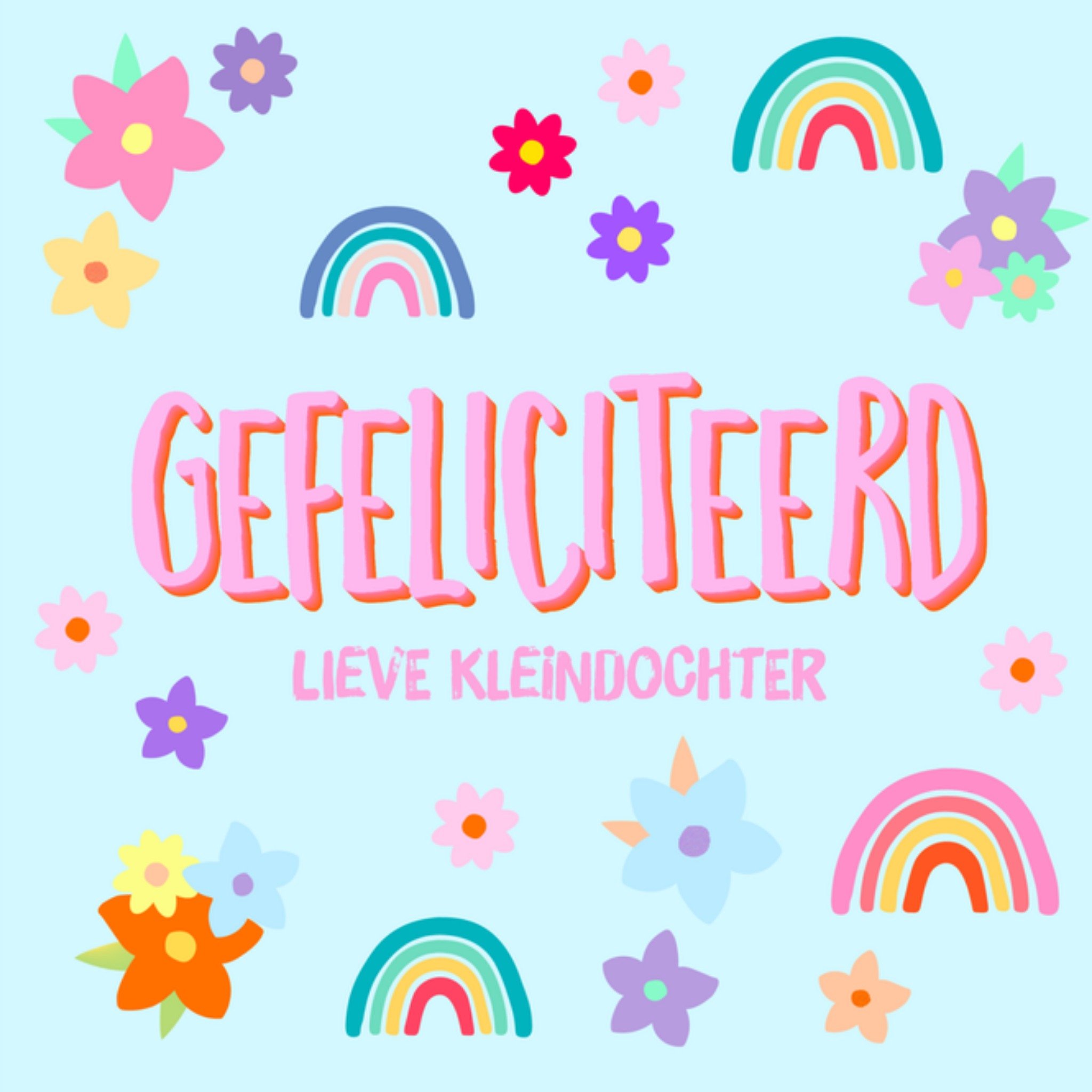 Greetz Verjaardagskaart Bloemen Kind Vierkant