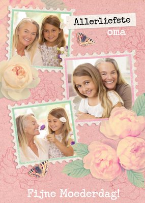 Allerliefste Oma Bloemen Collage Moederdag Kaart