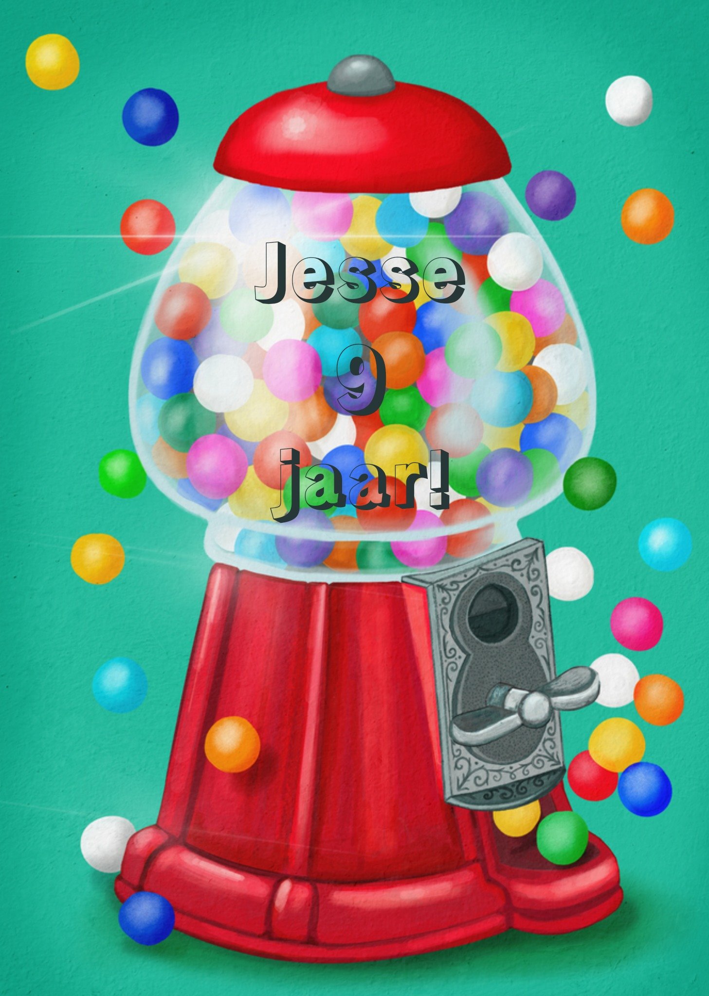 Verjaardagskaart kauwgomballen Kaart Petit Konijn