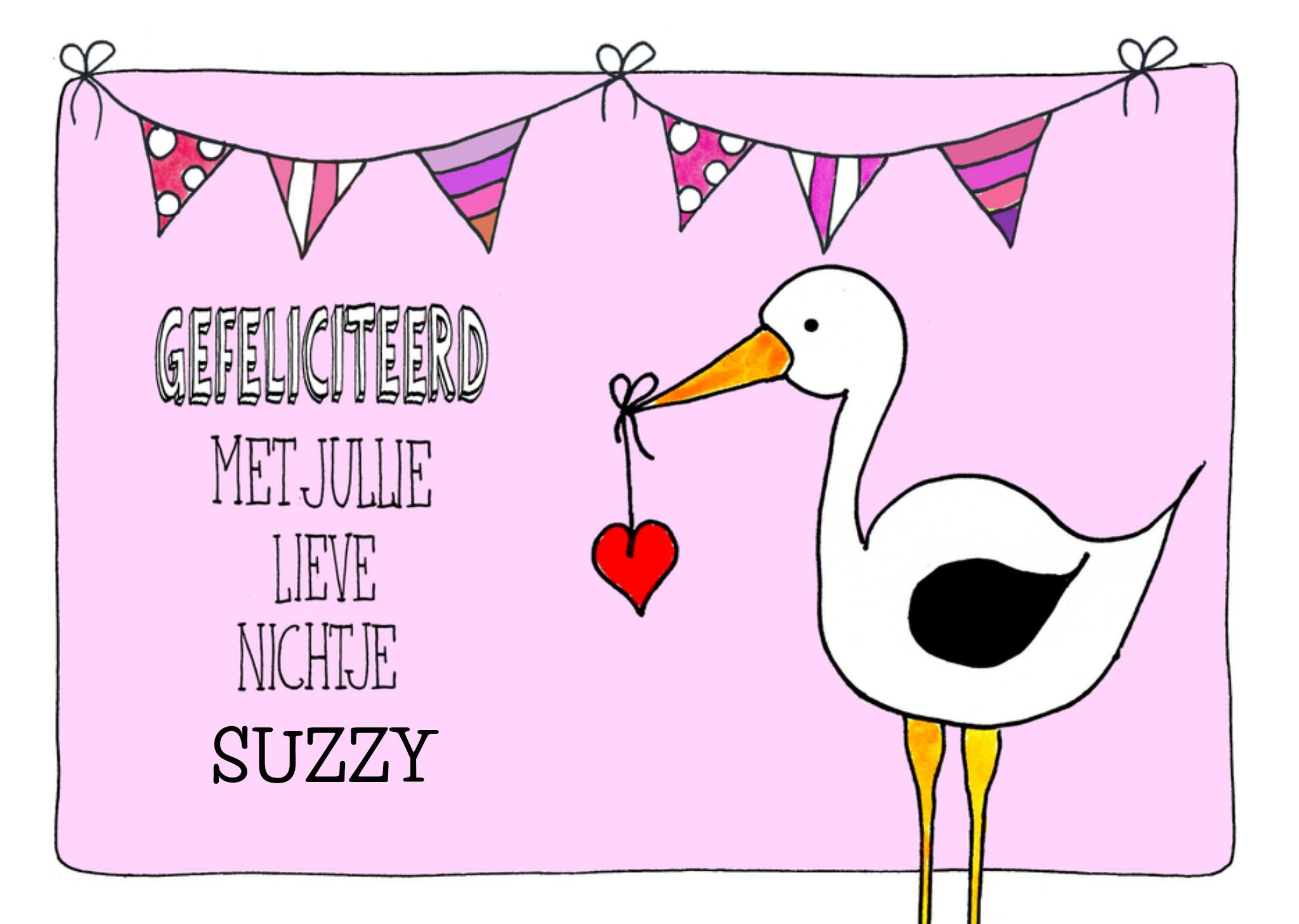 Geboortekaart Nichtje Kaart Sandysign