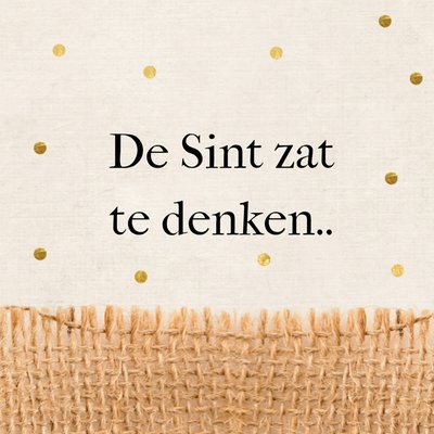 De Sint Zat Te Denken Jute Typografisch Sinterklaas Kaart