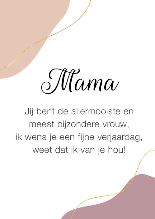 Verjaardagskaart | Tekst | Mama