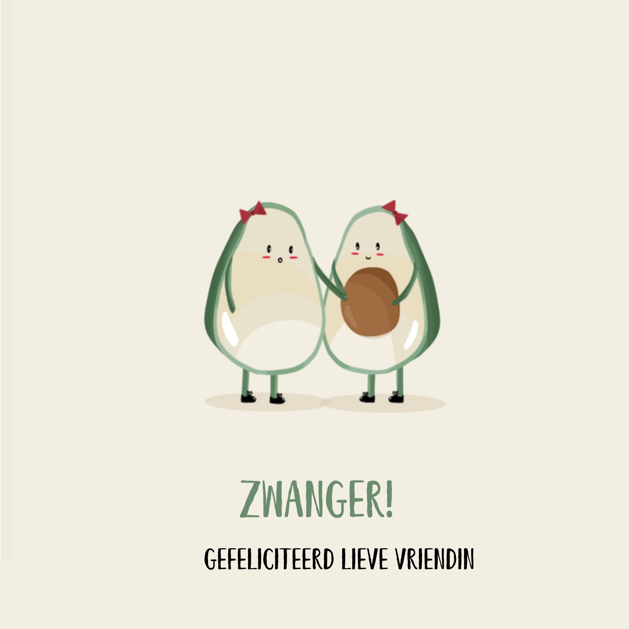 Greetz Zwangerschapskaart avocado Vierkant