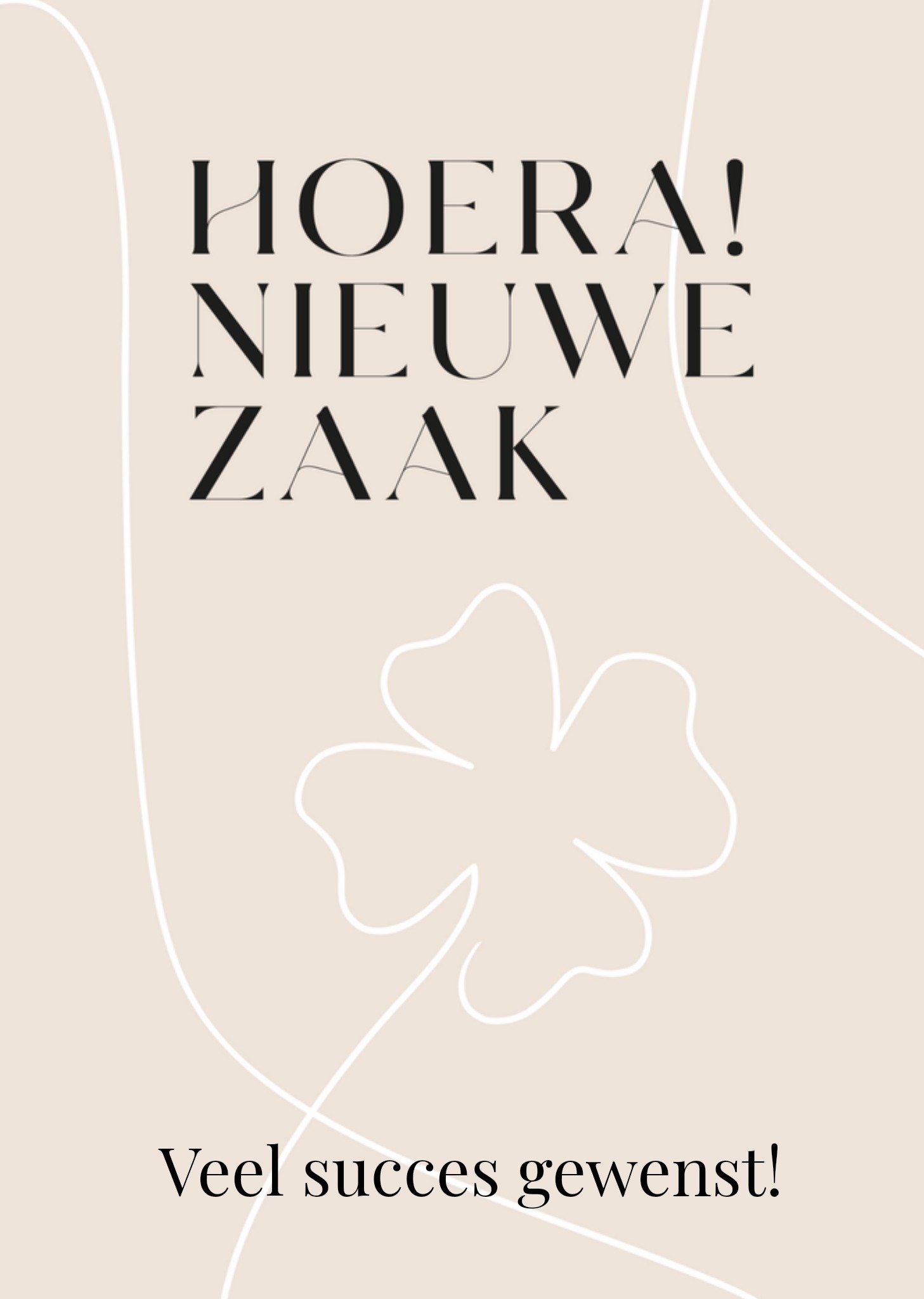 Opening nieuwe zaak kaart klavertje Kaart Greetz