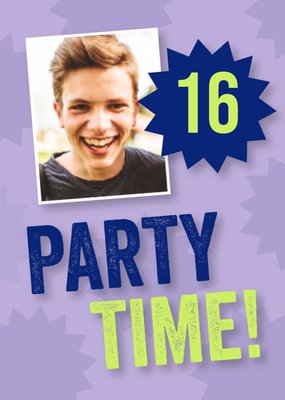Foto Upload Party Time 16e Verjaardag Kaart