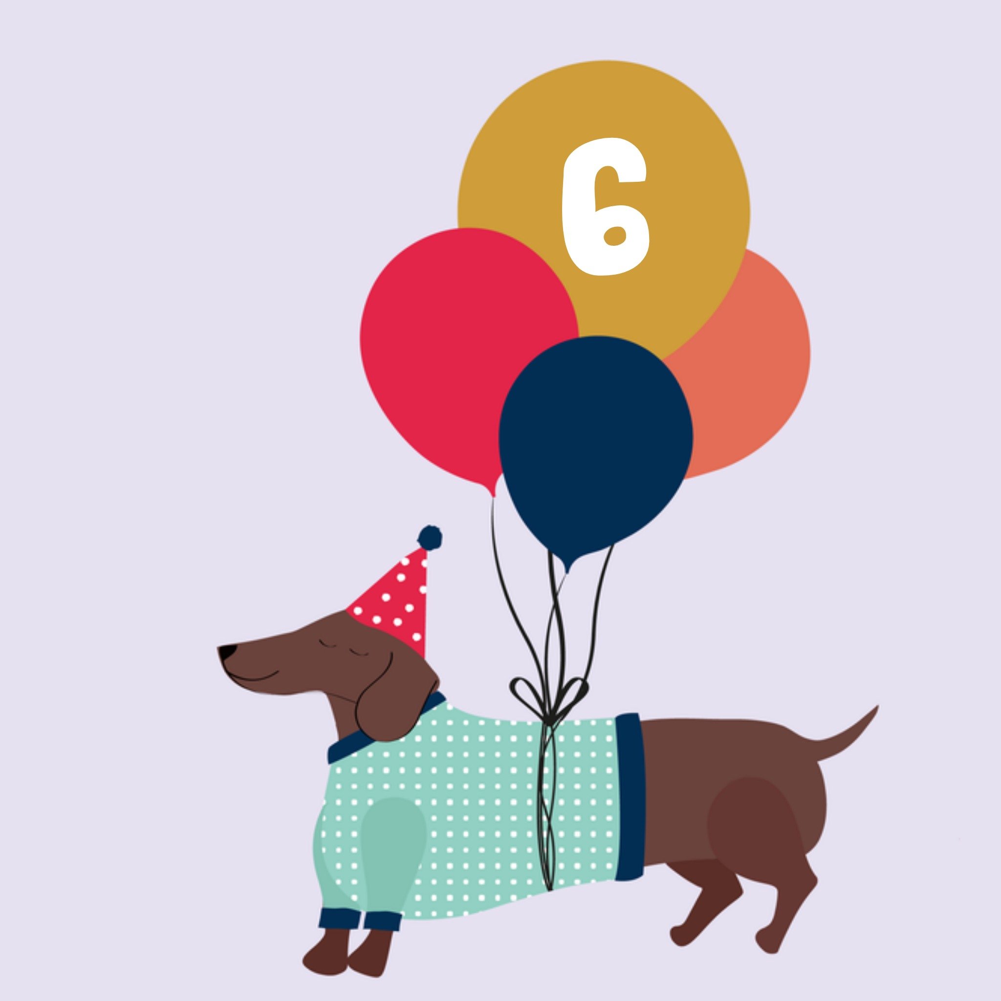 Greetz Verjaardagskaart Teckel Met leeftijd Vierkant