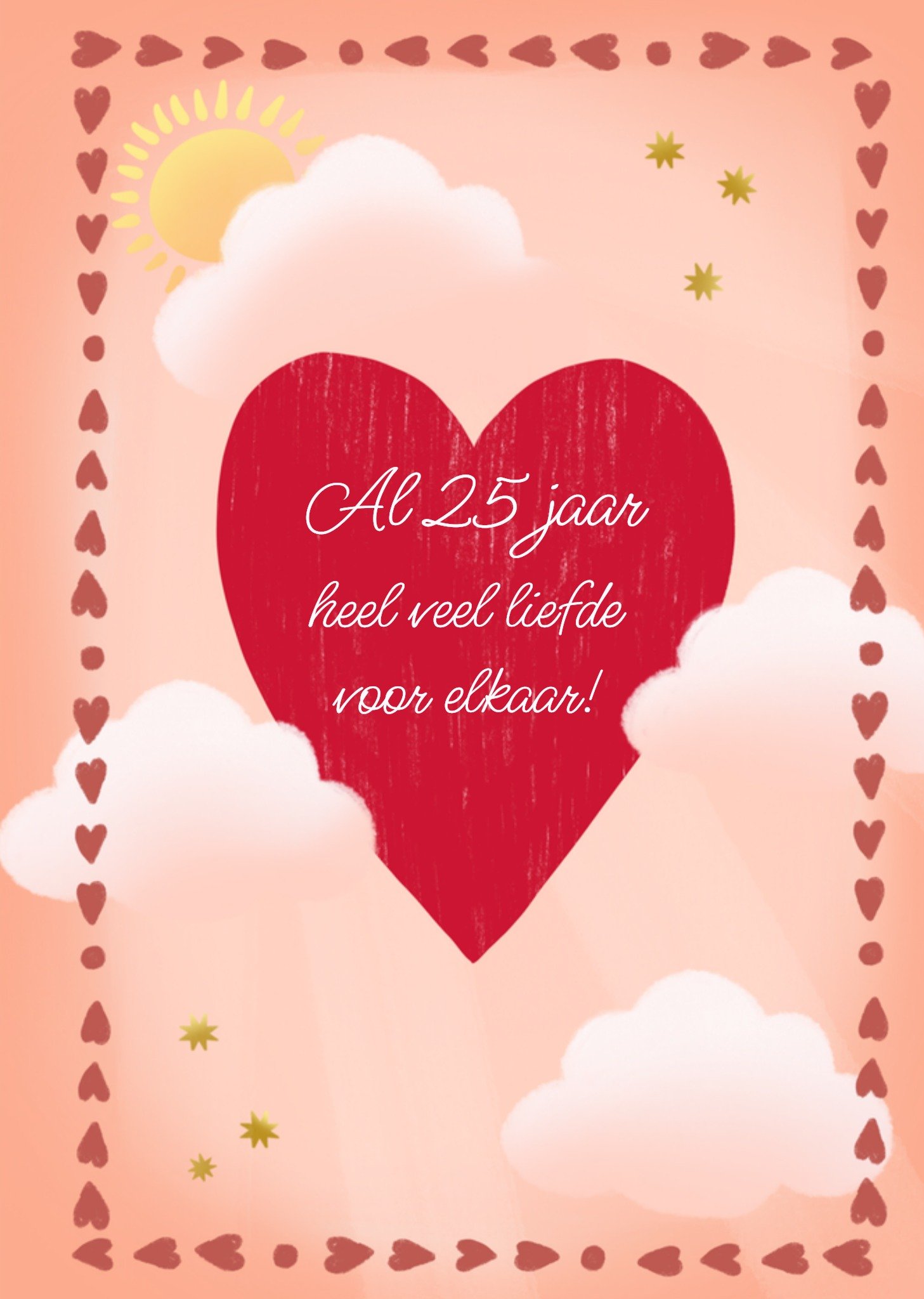 Jubileum kaart Heel veel liefde voor elkaar Kaart Tsjip