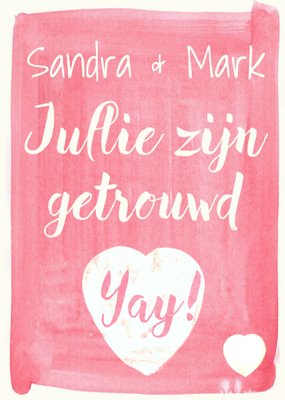 Jullie Zijn Getrouwd Aquarel Hart Kaart