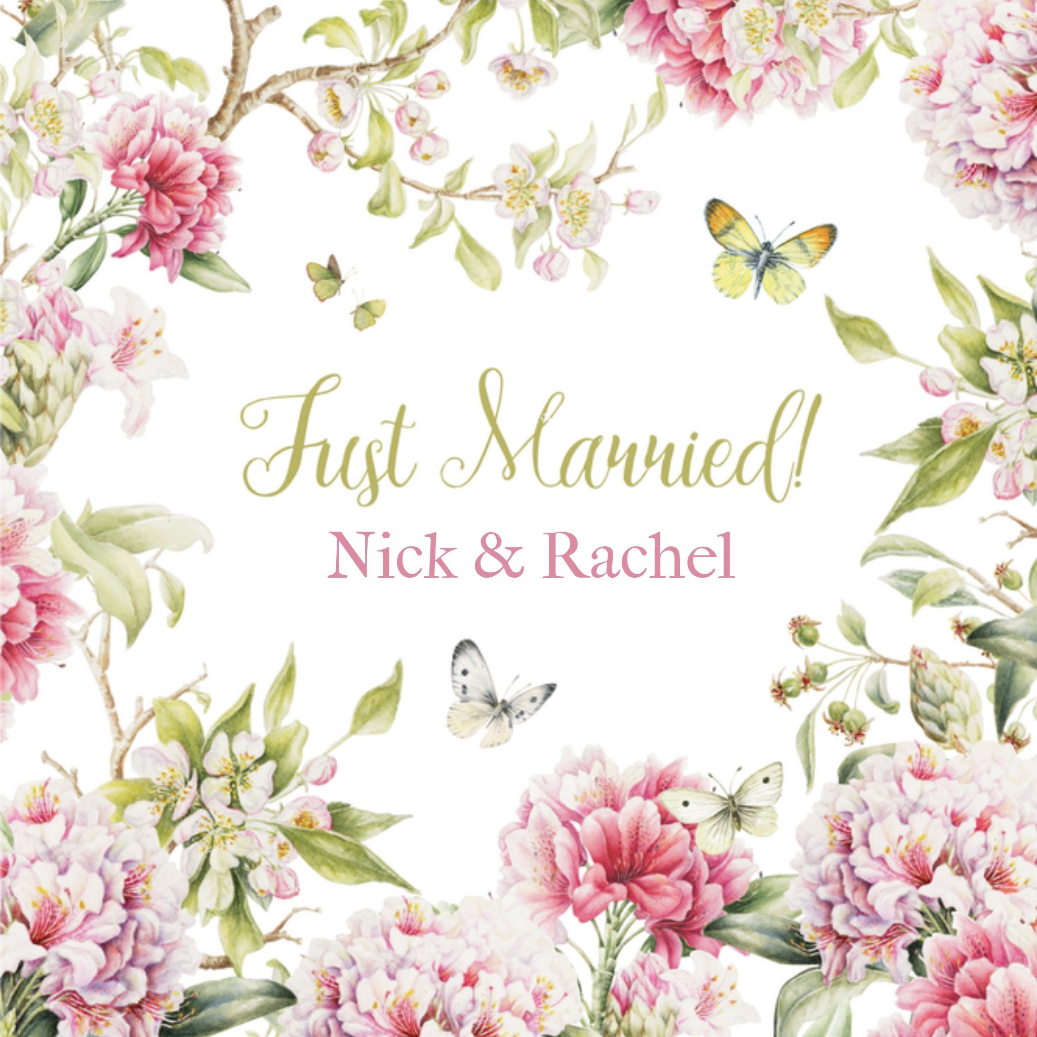 Huwelijkskaart Just married Vierkante Kaart Janneke Brinkman