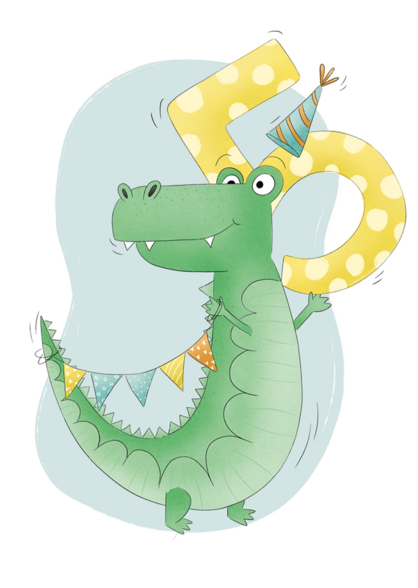 Verjaardagskaart 5 Krokodil Kaart Studio Fred Illustraties