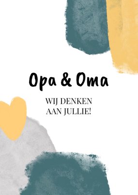 Greetz | Denken aan kaart | Opa en oma | Aquarel