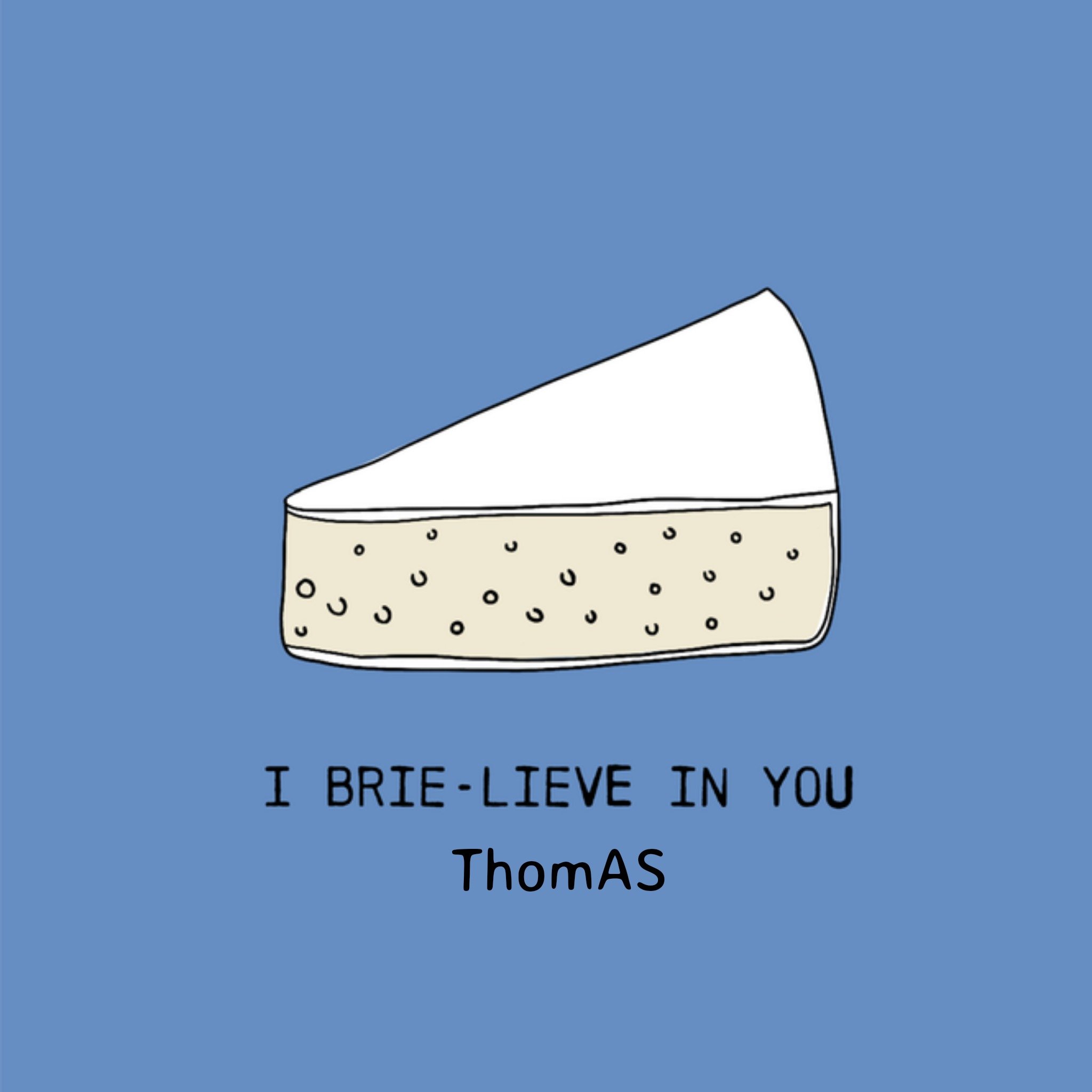 Greetz Denken aan kaart brie met naam Vierkant